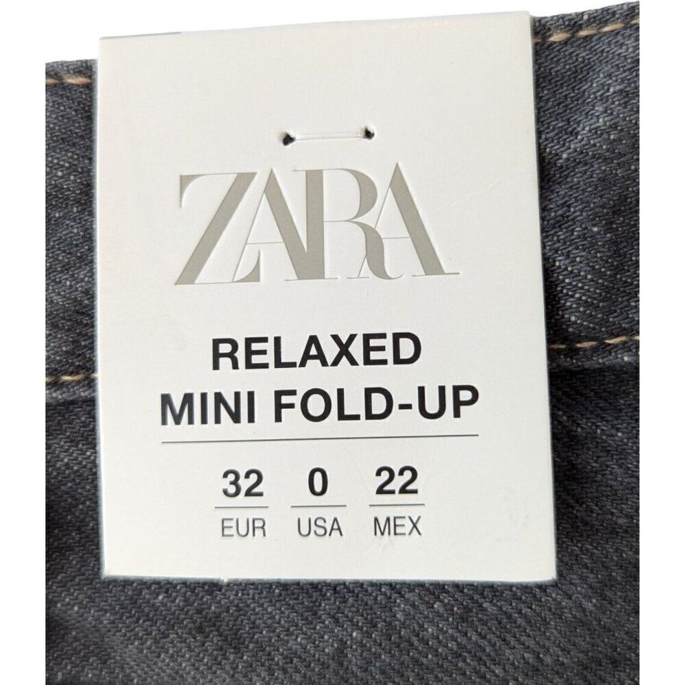 Zara Womens Jeans EU 32 US 0 Blue Mini Fold Up Straight Leg Relaxed 3607/802 NWT - Picture 10 of 16